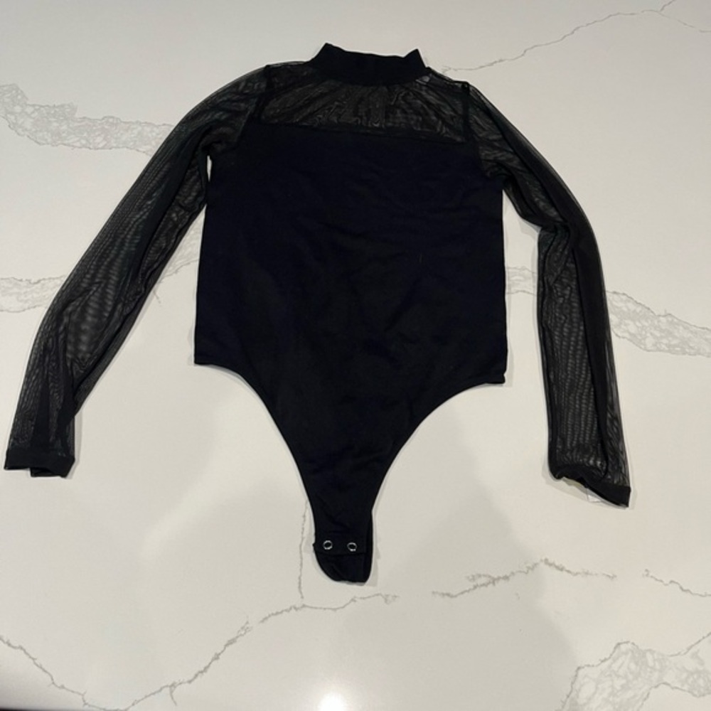 Black Long Sleeve Bodysuit Women’s M/L One Piece